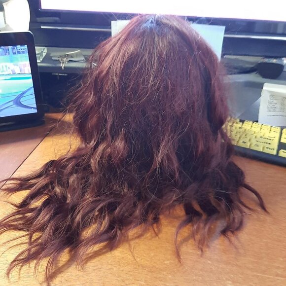 NEW !  Women 18 Inch Long Curly Wig Red Brown main image 6